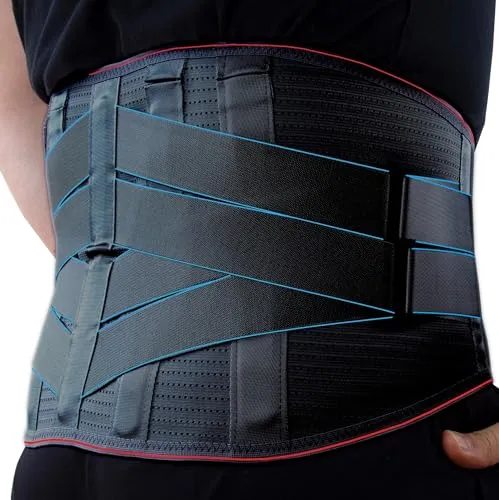VITALWORXX Rückenbandage, verstellbarer Rückengurt für Rückenschmerzen - Medizinische Verbrauchsmaterialien für Lenden, bietet sofortige Schmerzreduktion und optimale Unterstützung durch 7 Stützstreben für eine gesunde Körperhaltung.