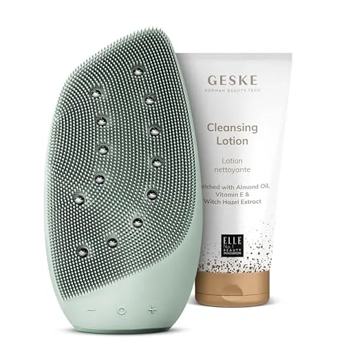 GESKE Sonic Thermo Facial Brush & Face-Lifter Set | 8 in 1 mit Cleansing Lotion - Elektrische Bürsten & Geräte zur Gesichtsreinigung: Genieße professionelle Hautpflege mit Wärmetechnologie für tiefenwirksame Reinigung und Lifting-Effekte.