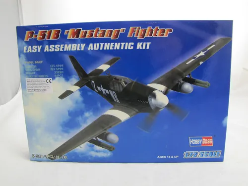 HobbyBoss 80242 P-51B Mustang Fighter Easy Assembly Authentic Kit - 1:72