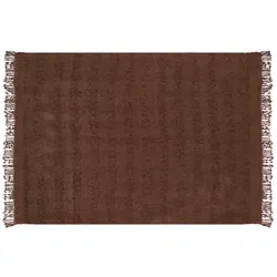 Kuscheldecke VELLA Baumwolle 150 x 200 cm Braun - Bettdecken - Gestrickte Kuscheldecke im Boho-Stil aus 70% Baumwolle, ideal für ein wohnliches Ambiente und gemütliche Stunden.