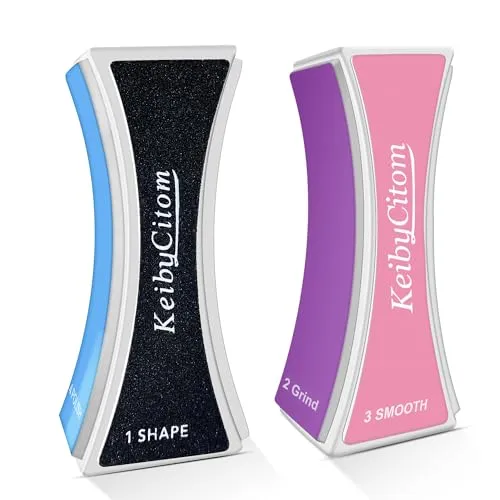 Nagelfeile Set Nagel Buffer zum Formen von Polieren, Neuer natürlicher Nagel-Shiner Buffer Block mit 4 Seiten für Nail Art Gel Anzug für Home Salon Gebrauch (2 Stück)