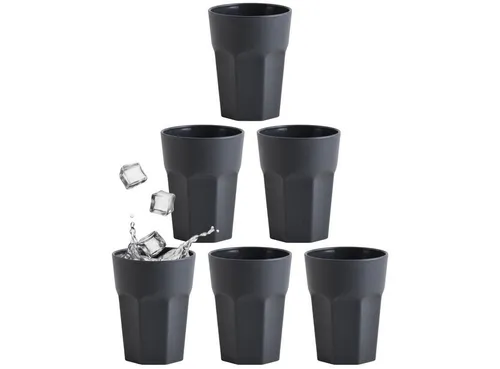 Engelland Becher Kunststoffbecher in modernen Pastellfarben, 250 ml, Mehrweg, 6-tlg., Kunststoff, spülmaschinengeeignet, bruchfest, wiederverwendbar, 250 ml, 0,25 Liter