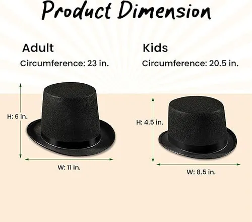 Dress Up America Top Hut für Erwachsene - Black Magician Party Hut - Unisex Hut