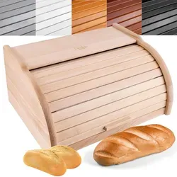Creative Home Brotkasten Holz mit Rolldeckel - Brotkasten aus Holz (38 x 28,5 x 17,5 cm) mit praktischem Rolldeckel, ideal zur Aufbewahrung und Frischhaltung von Brot. Stilvolles Design in Naturfarbe für jede Küche.