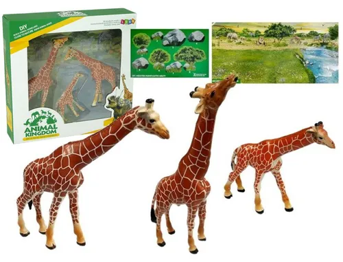 Lean Toys Giraffen Educational Family Figuren 3 Stück + Hintergrund Afrika