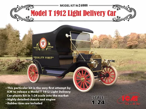 ICM 24008 - 1:24 Model T 1912 Light Delivery Car - Neu - Bausatz für ein detailgetreues Modell, ideal für Sammler und Modellbau-Enthusiasten, die historische Automobile schätzen.