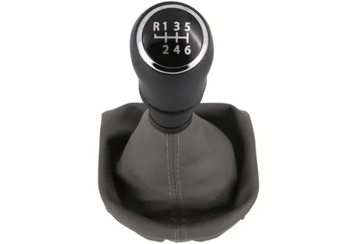 RECAMBO Schalthebel Schaltknauf, Schaltsack, Wahlhebel, Kappe für VW T6, ab 2015, Plug & Play, Auto Schalthebel Schaltmanschette, schwarz - grau