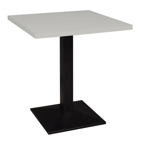 Bistrotisch BERYLL - eleganter schwarzer Gartentisch (BHT 70x76x70 cm) - Stilvoller Gartentisch mit kreidegrau matt lackierter Platte und robustem schwarzen Metallgestell, ideal für gemütliche Stunden im Freien.