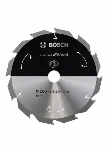 Bosch PRO Wood Kreissägeblatt für Akku-Handkreissägen - Kreissägeblätter für präzise Schnitte in Weich- und Hartholz, 1,3x längere Lebensdauer als Optiline Wood, ideal für Holzarbeiter und Schreiner.