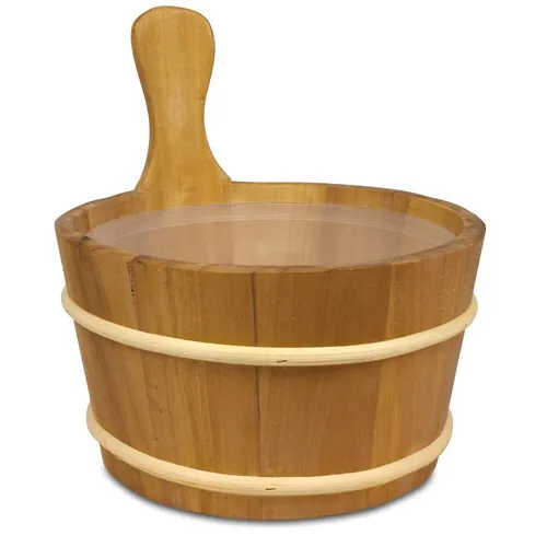 4Living Saunakübel 4L aus wärmebehandelter Erle in braun von LaJa26