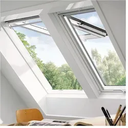 Produktbild VELUX Dachfenster GPL 2070 Klapp-Schwingfenster Holz THERMO weiß Fenster, 94x118 cm (PK06)
