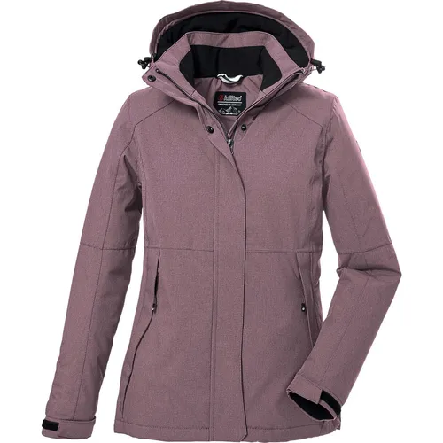KILLTEC Funktions-Jacke pink, Größe 46 - Wasser- und winddichte Funktionsjacke mit atmungsaktiver Mikrofaser, abnehmbarer Kapuze und warmem Fleecefutter – ideal für aktive Outdoor-Aktivitäten.