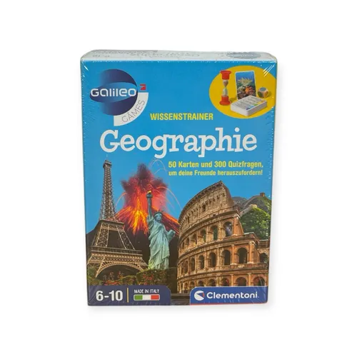 Clementoni Galileo WissensTrainer Geographie Quiz 59360 – Lernspiel für Kinder
