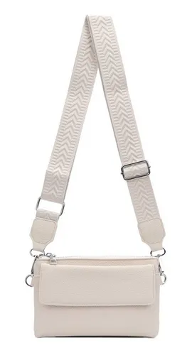 ITALYSHOP24 Geldbörse Damen Umhängetasche CrossBody Brieftasche Geldbörse Handytasche Reise (Tasche mit einem breitem Muster Stoffgurt/Umhängeband), Bodybag Cross Bag Schmucktasche Brieftasche Clutch Abendtasche