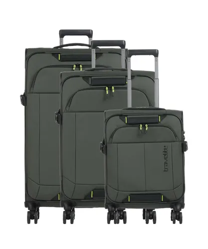 Travelite Briize 4-Rollen Trolley Set khaki 91040-86 in grün von travelite