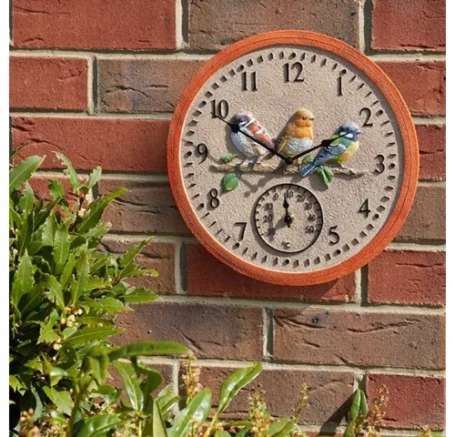 Smart Garden Wanduhr BirdWood 30 cm - Vogel-Design - Wanduhren mit einzigartigem Vogel-Design, ideal für Garten und Balkon, bringt Natur ins Zuhause.