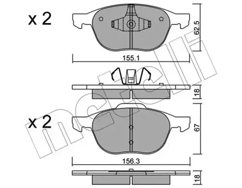 Metelli Bremsbelagsatz, Scheibenbremse 22-0534-0