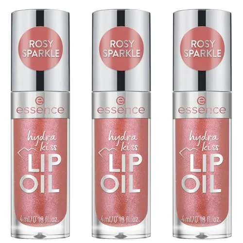 essence hydra kiss LIP OIL, Lipgloss, Nr. 11, Pink, feuchtigkeitsspendend, pflegend, mit Ölen, glänzend, vegan, ohne Parabene, ohne Mikroplastikpartikel, Nanopartikel frei, 3er Pack (3x4ml)