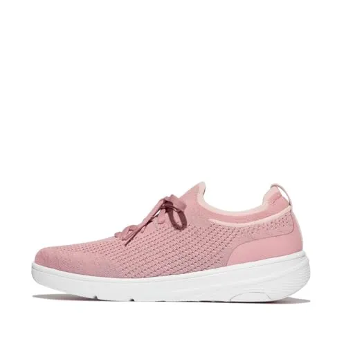 Fitflop SUPER-Q Slip-On Sneaker in Rosa, Schlupfschuh mit Keilabsatz - Sneaker mit 3,5 cm Keilabsatz, rutschhemmender Gummisohle und sportlichem Design – ideal für lässige Outfits und maximalen Komfort.