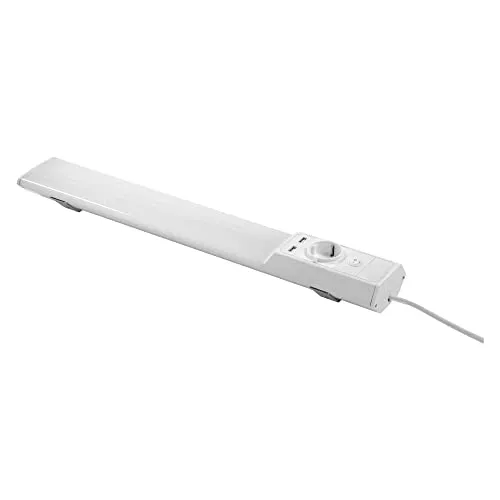 LEDVANCE LINEAR Flat Socket USB 54CM Unterschrankleuchte - Wandleuchte in Grau mit 10W und 1100lm, ideal für Innenräume. Die integrierte USB-Schnittstelle ermöglicht eine einfache Nutzung und macht sie perfekt für moderne Küchen.