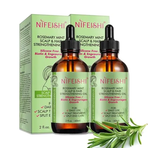 P-Beauty Rosmarinöl Ätherisches Öl 2x60ml - Haarwachstums-Booster - Haar- & Hautpflege mit biozertifiziertem Rosmarinöl, das Haarausfall bekämpft und das Haarwachstum fördert. Ideal für glänzende Locken und gesunde Haut.