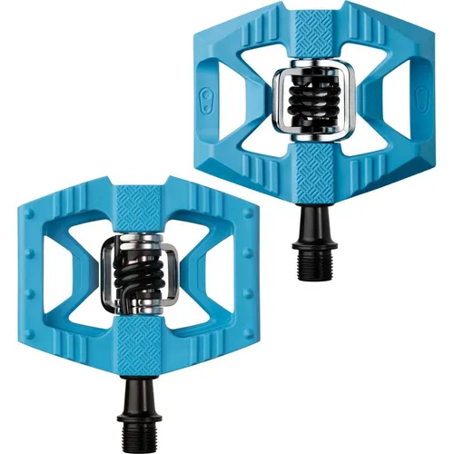 Crankbrothers Klickpedale Double Shot 1, blau - Fahrradpedale mit Hybrid-Design, ideal für vielseitige Nutzung, bieten überlegenen Grip und Schlammabfall dank geformter Stifte und Premium-Kugellager.