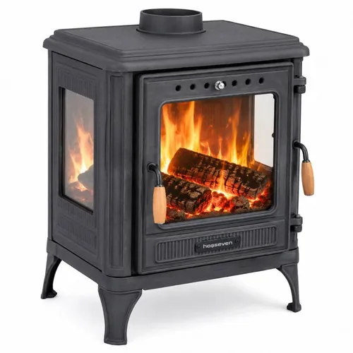Hosseven Kaminofen Holzofen Wohnzimmer 8005CK Panorama 7 kW
