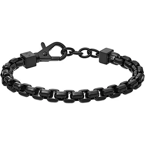 Armani Exchange Herrenarmband aus Edelstahl mit Karabiner-Verschluss - Armbänder für Herren, elegantes Design aus mattem Edelstahl mit praktischem Karabiner-Verschluss für sicheren Halt.