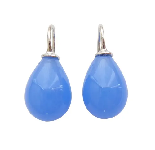 Mugello Paar Ohrhänger Lea azur Sterlingsilber modisches Must-Have, made in Germany Heide Heinzendorff, hochwertige Glashandwerkarbeit