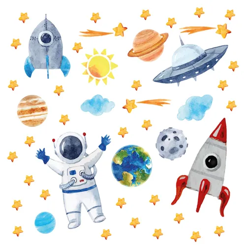 Fenster-Aufkleber Set auf klarer Folie 3 DIN A4 Bögen mit insgesamt 46 Stickern