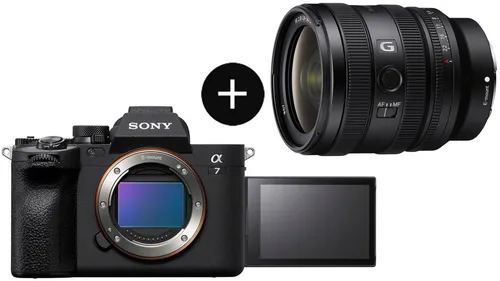 Sony SEL2450G + ILCE7M4B Systemkamera Set - Vollformatkamera mit 33 MP und 10 BpS, ausgestattet mit einem hochwertigen SEL2450G Objektiv. Ideal für kreative Fotografie und beeindruckende 4K Videos, kompakt und leistungsstark.