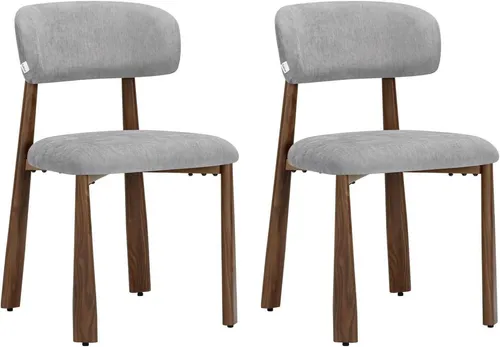 WOLTU Esszimmerstühle 2er Set, Moderne gepolsterte Stühle für Küche & Esszimmer, Grau