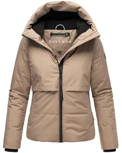 Navahoo Damen Winterjacke Liebesküken XIV Taupe Grey Gr. XL - Moderne und taillierte Wintersteppjacke mit kuscheligem Teddyfleece-Innenfutter. Ideal für kalte Tage, bietet sie optimalen Komfort und Schutz bei Wind und Wetter. Praktische Details wie wasserdichte Reißverschlüsse und Außentaschen machen sie zum perfekten Begleiter.