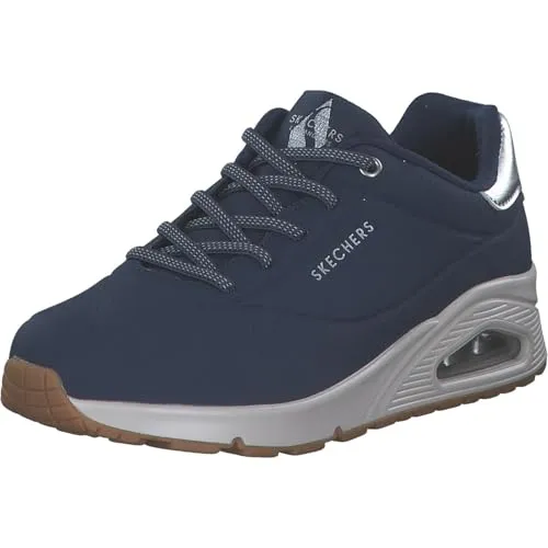 Skechers Damen Sneakers Navy 37 EU - Damen-Sneaker mit hochwertigem synthetischem Durabuck-Obermaterial, flexibler Traktionslaufsohle und stylischem Skechers Logodetail für optimalen Komfort und modernen Look.