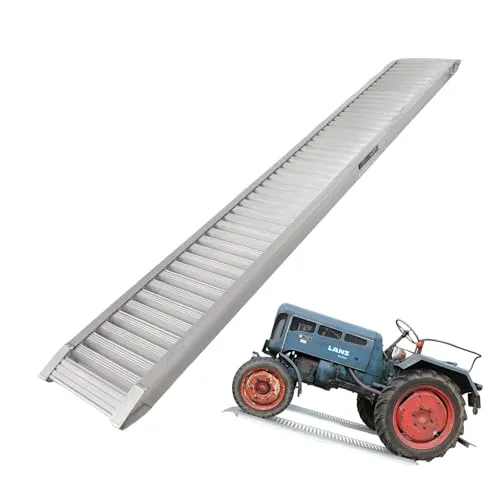 TrutzHolm® ALU Auffahrrampe 200 cm - bis 2000 kg Tragkraft - Auffahrrampe für sicheres Verladen, robust und rutschfest, ideal für schwere Fahrzeuge mit bis zu 2000 kg Tragkraft.