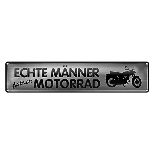 Blechschild Straßenschild 46x10cm Männer fahren Motorrad Dekoration