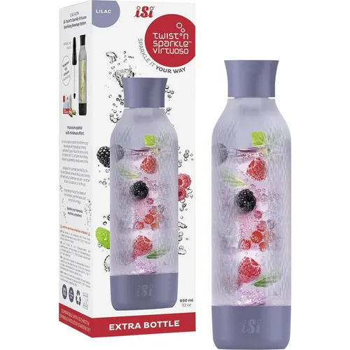 ISI Twist'n Sparkle Virtuoso Zusatzflasche 0,95L - Zubehör für die ISI Twist'n Sparkle, ermöglicht die einfache Herstellung von Sprudelwasser und Cocktails zu Hause.