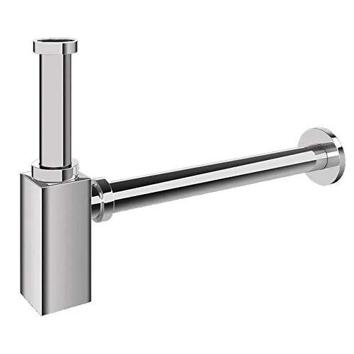 doporro Röhrensiphon – Hochwertiger Siphon für Ihr Badezimmer - Siphons – Modernes Design aus verchromtem Messing, leicht zu reinigen und einfach zu montieren, ideal für jedes Waschbecken.