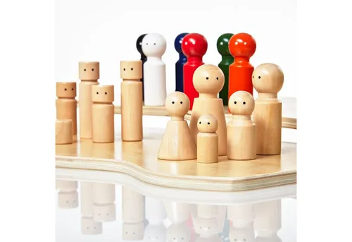 Lumaland Familienbrett - Systemisches Coaching mit 30 Holzfiguren, ideal zur Konfliktlösung und für Familienaufstellungen