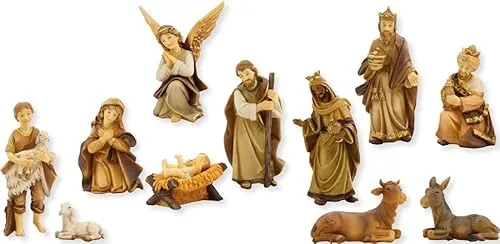 Krippenfigur Markus-Krippenfiguren, gebeizt - Weihnachtskrippen, detailgetreue 9 cm Figuren aus robustem Polyresin, ideal für individuelle Krippengestaltungen.