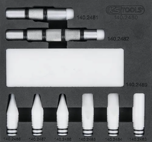 KS Tools 140.2480 Rückschlagdorn-Satz, 10-tlg. - Werkzeug-Set für Lackschadenfreies Ausbeulen, ideal zur Rückverformung überdrückter Dellen und zum Lösen von Blechverspannungen.