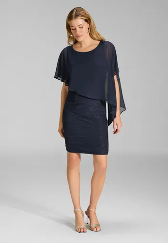 SWING Cocktailkleid mit asymmetrischem Chiffon-Überwurf - Elegantes Cocktailkleid mit tailliertem Schnitt und zartem Chiffon-Überwurf, der deine Silhouette umspielt. Ideal für besondere Anlässe und ein unvergesslicher Auftritt.