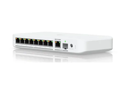 Ubiquiti UniFi Flex 2.5G PoE Switch 9-Port - Switch & Gateway: Flexibler 9-Port Switch mit 8x 2.5 GbE PoE++ und 1x 10Gb Uplink, ideal für leistungsstarke Netzwerklösungen in kleinen bis mittleren Umgebungen.