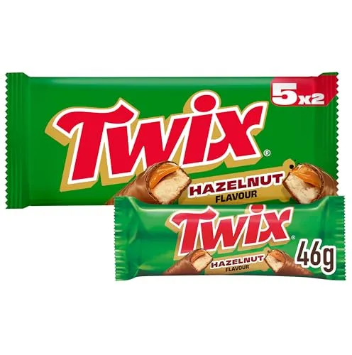 Twix Hazelnut Schokoriegel - Karamell auf knusprigem Keks mit Haselnuss | 5 Pack (5x46 g) - Entdecke den neuen Twix Hazelnut! Zartschmelzendes Karamell auf knusprigem Keks mit Haselnuss. Ideal zum Teilen und Genießen – perfekt für süße Momente. LIEFERUMFANG: 5 Doppelriegel à 46 g.