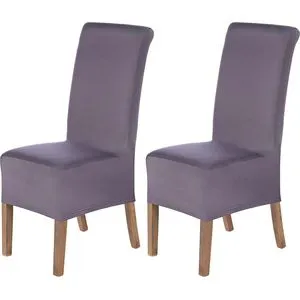 Scheffler-Home Stuhlhusse Lena, 222288, elastisch, shark-grau, für Esszimmerstühle, aus Mischgewebe, 2er Set