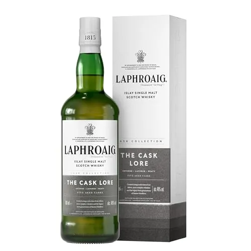 Laphroaig Lore Islay Single Malt Scotch Whisky - 48% Vol, 700ml mit Geschenkverpackung, komplexer Torfrauch und mehrfach ausgezeichnet