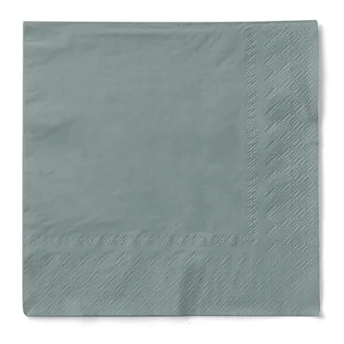 Mank Cocktail Serviette | Servietten aus Tissue 24 x 24 cm ¼ Falz | Premium Einweg-Serviette | Basic | 150 Stück | praktische Einmal-Serviette für Gastronomie und Feiern | (Grau, 25 x 25 cm)