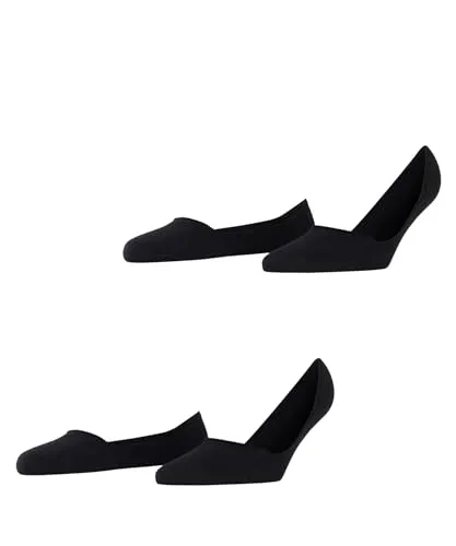 ESPRIT Damen Füßlinge Cotton Invisible Multipack W In Baumwolle unsichtbar einfarbig 2 Paar, Schwarz Black 3000, 39-42