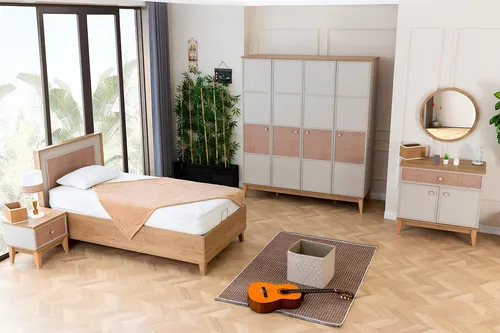 Vollständiges Kinderzimmer Set Designer Kinderbett Kleiderschrank Spiegel