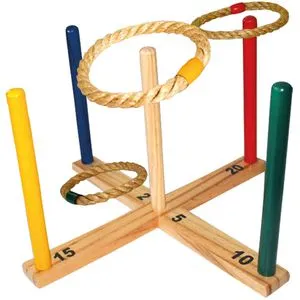 Schildkröt Wurfspiel 970113, Ringwurfspiel aus Holz, ab 3 Jahre, Holzkreuz und 5 Wurfringe, ab 1 Spieler